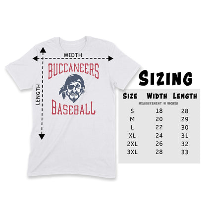 Infinity Design Co Adult T-Shirt (Unisex) Traditional Buccaneers Baseball Adult T-Shirt | BB013