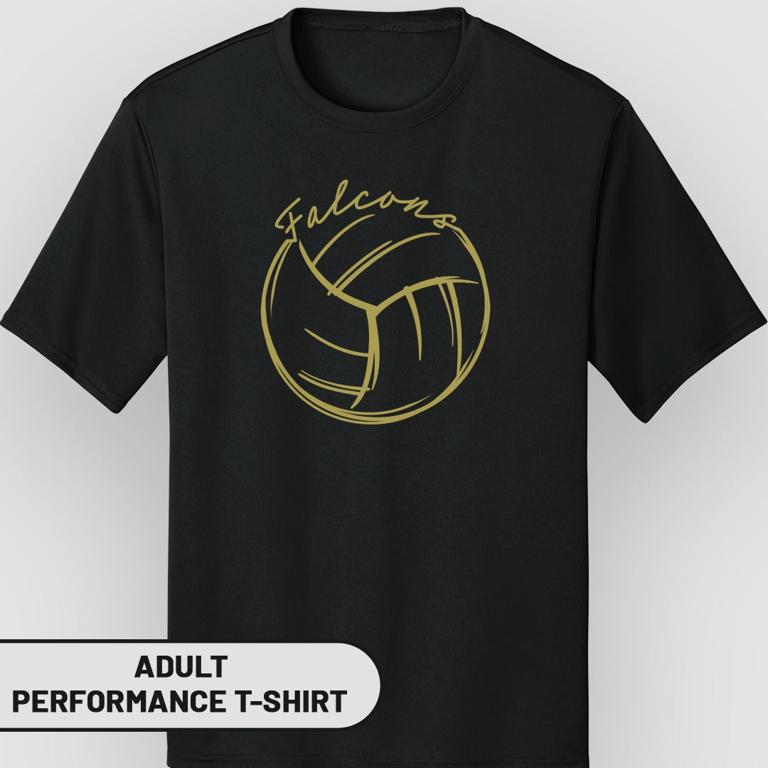 Falcons Volleyball Themed Adult Performance T-Shirt
