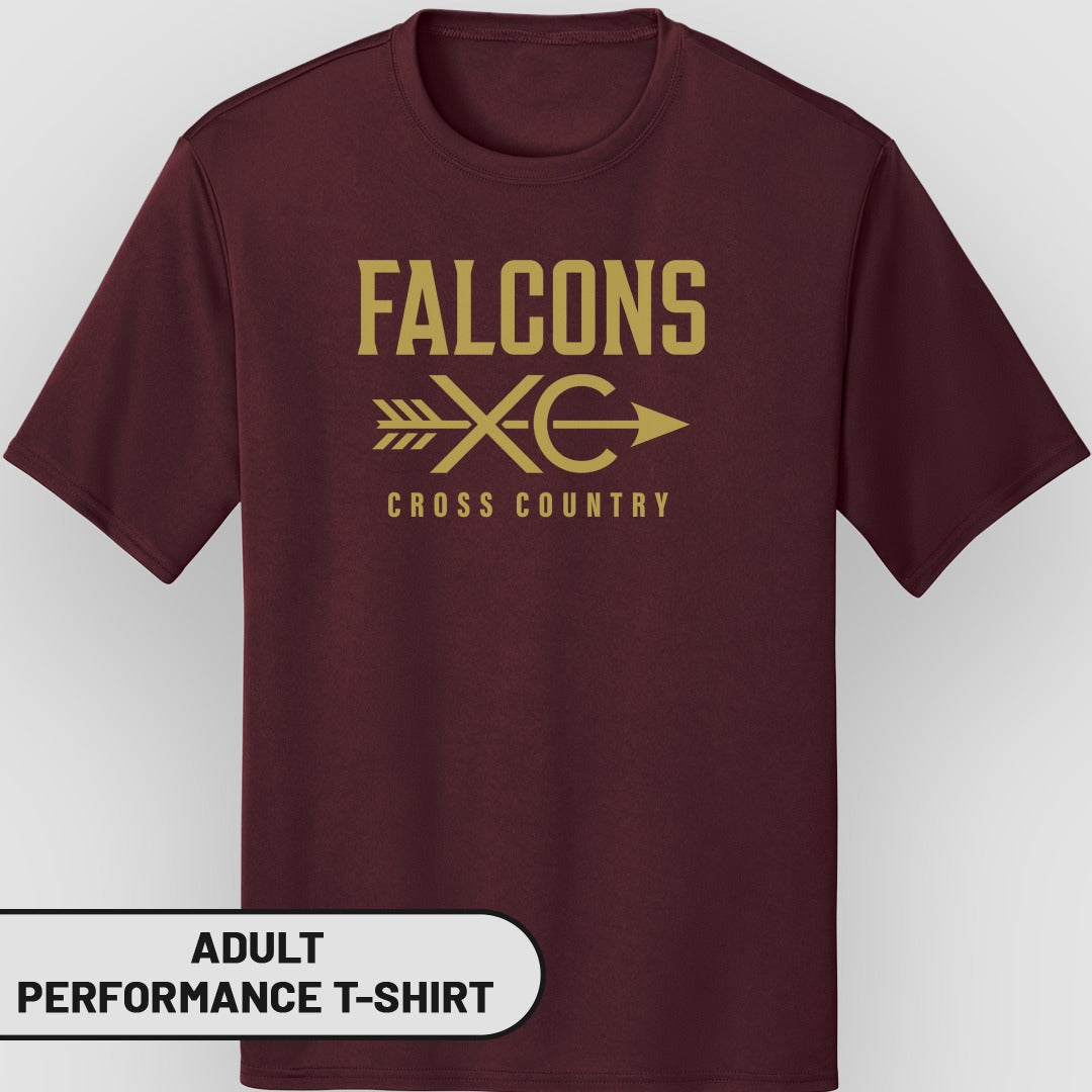 Falcons Cross Country Adult Performance T-Shirt