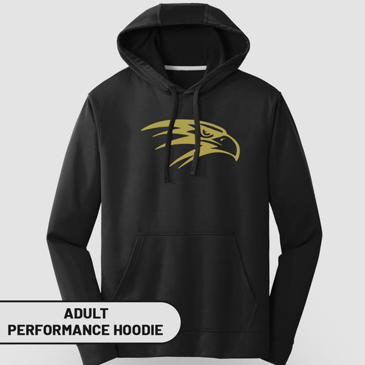 Black Pullover Hoodie with Bold Eagle Design Hoodie