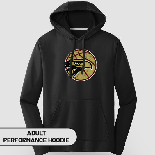 Stylish Black Hoodie with Eagle Basketball Logo Design
