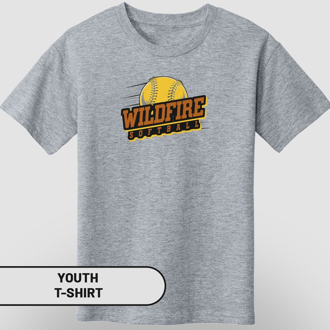 Wildfire Softball Youth T-Shirt with Baseball Graphic