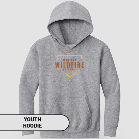 Montana Wildfire Softball Grey Youth Hoodie product type