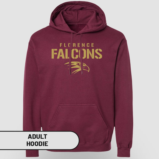 Florence Falcons Maroon Adult Hoodie