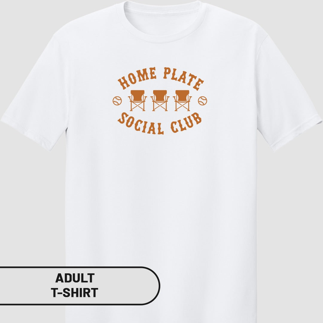 Home Plate Social Club Graphic Design Adult T-Shirt