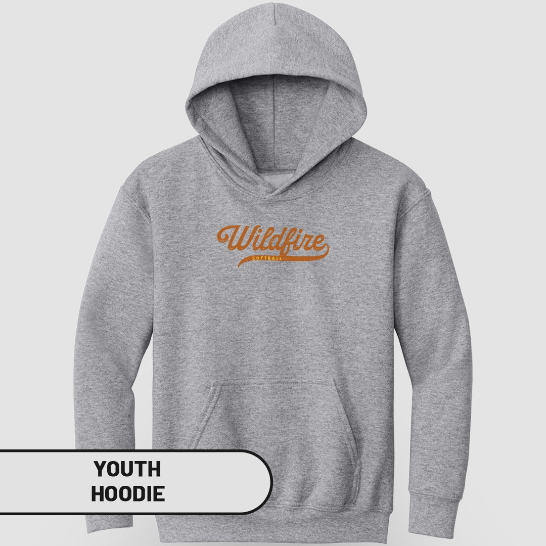 Wildfire Graphic Design Youth Gray Hoodie