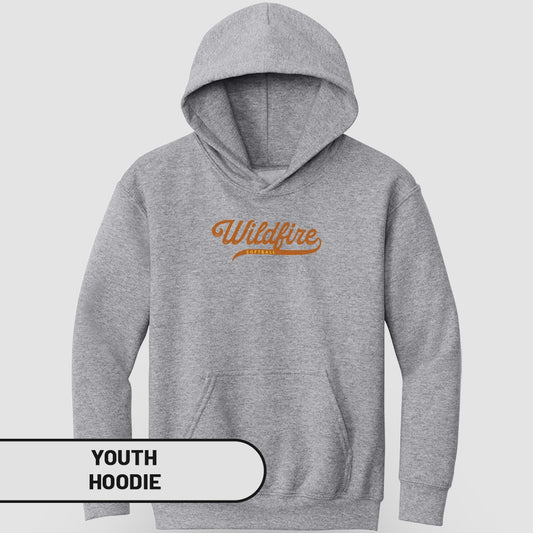 Wildfire Graphic Design Youth Gray Hoodie