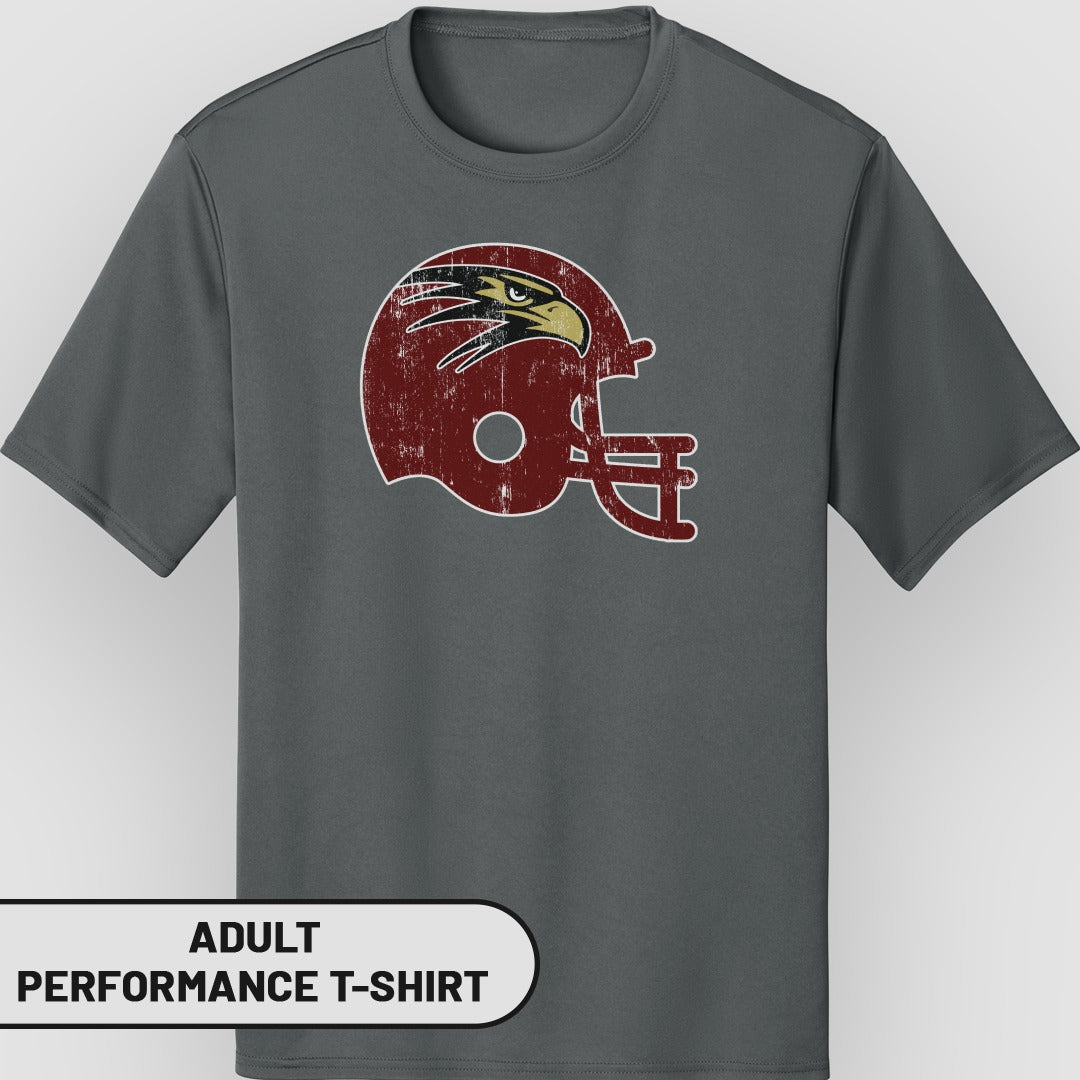 Football Helmet Graphic Adult Performance T-shirt