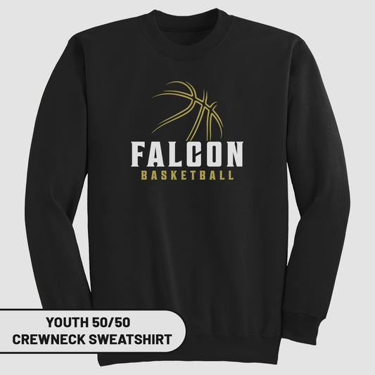 Falcon Basketball Youth 50/50 Crewneck Sweatshirt