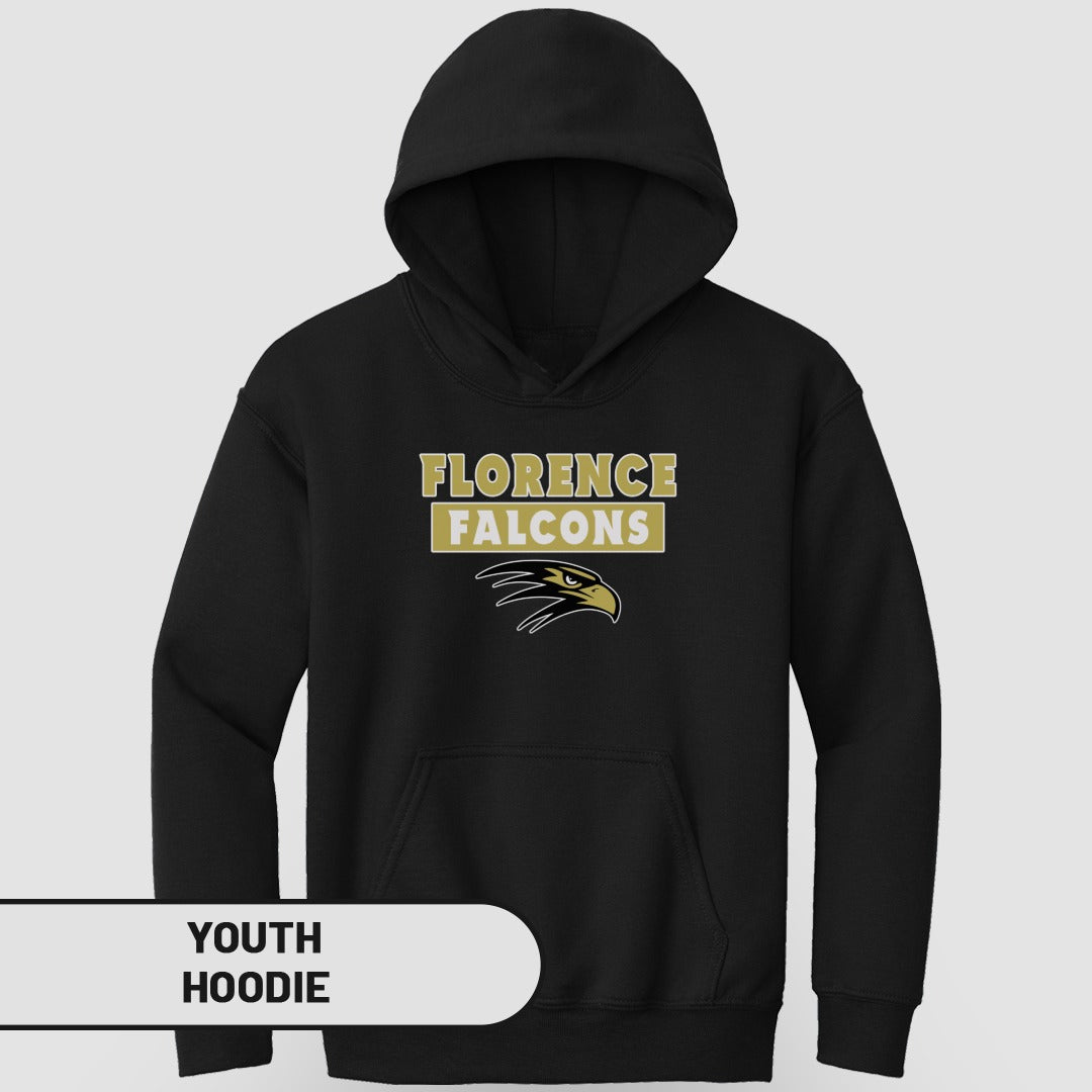 Florence Falcons Black Comfortable Youth Hoodie