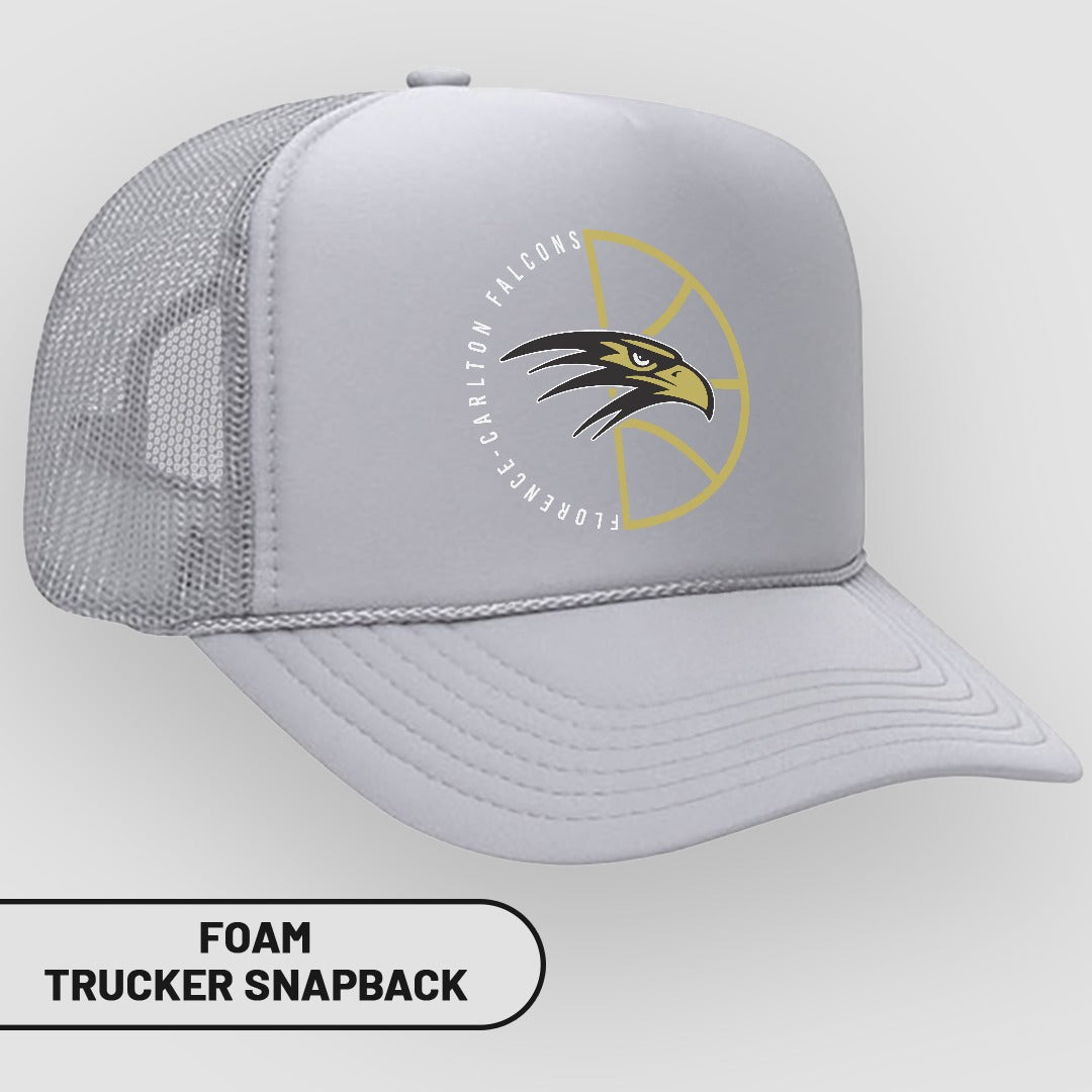 Grey Trucker Snapback with Falcon Logo Trucker Snapback