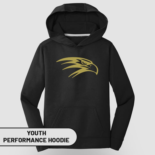 Youth Black Hoodie with Gold Eagle Design Hoodie