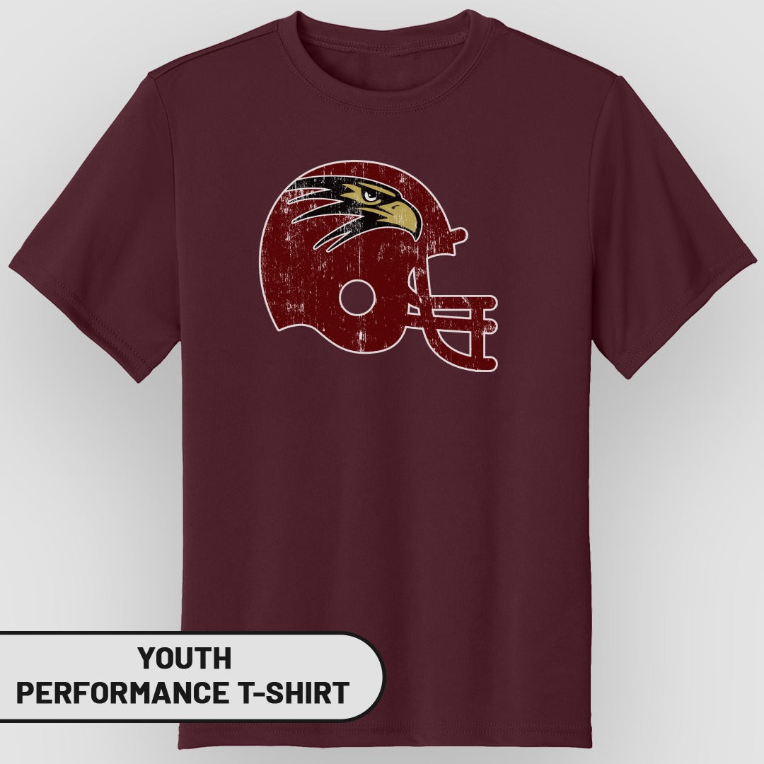 Vintage Red Football Helmet Youth Performance T-Shirt