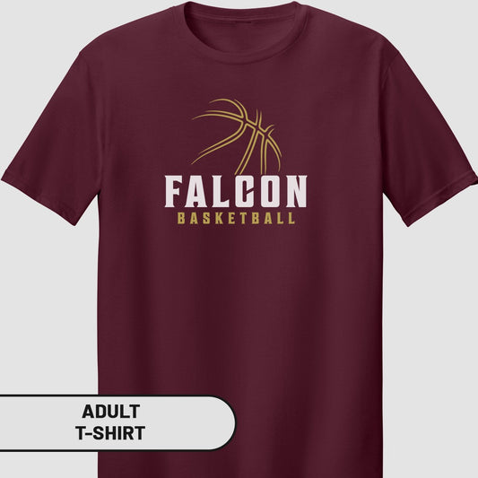 Falcon Basketball Logo Graphic Adult T-Shirt