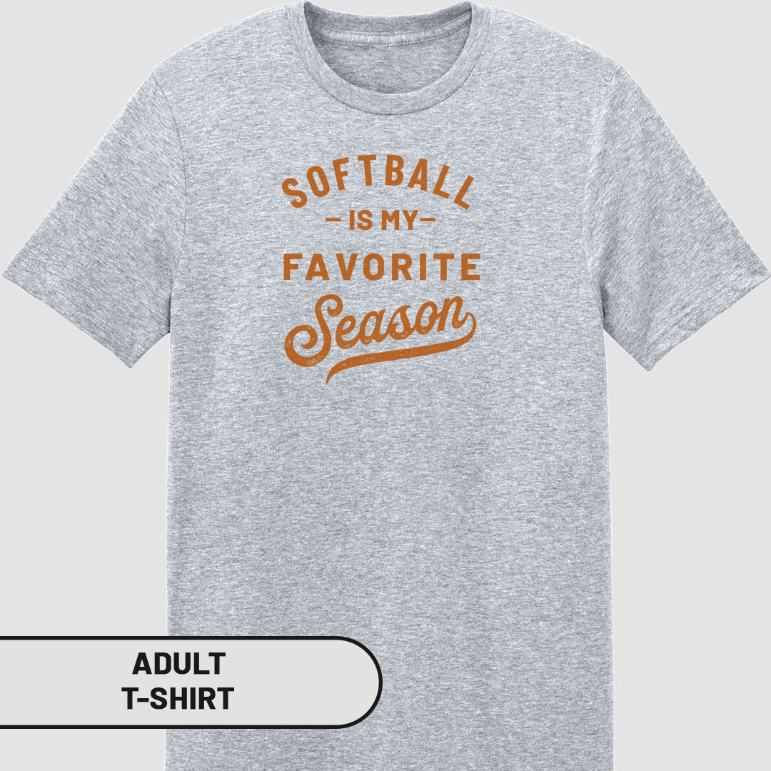 Softball Is My Favorite Season Adult T-shirt