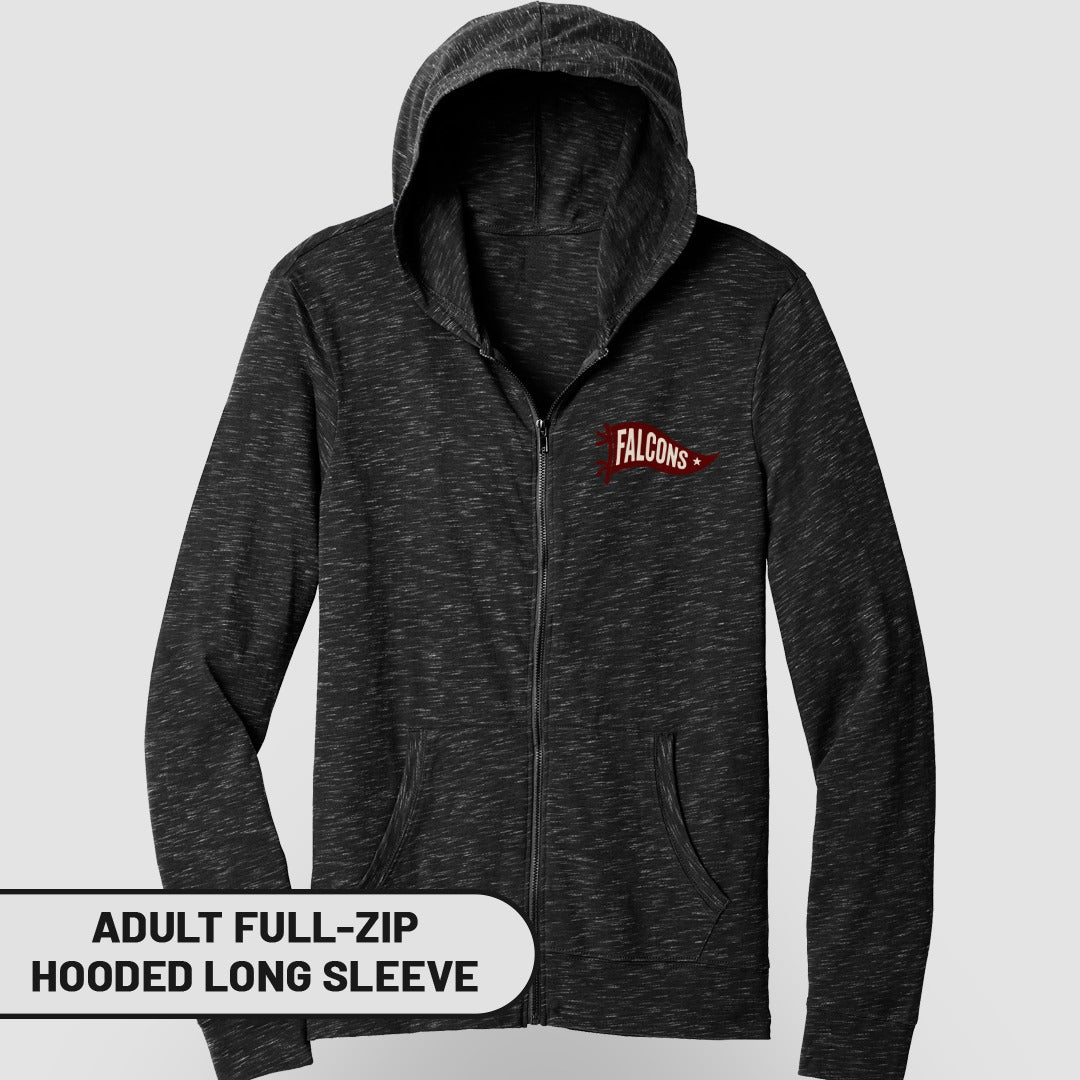 Adult Full-Zip Hooded Long Sleeve Falcons Hoodie