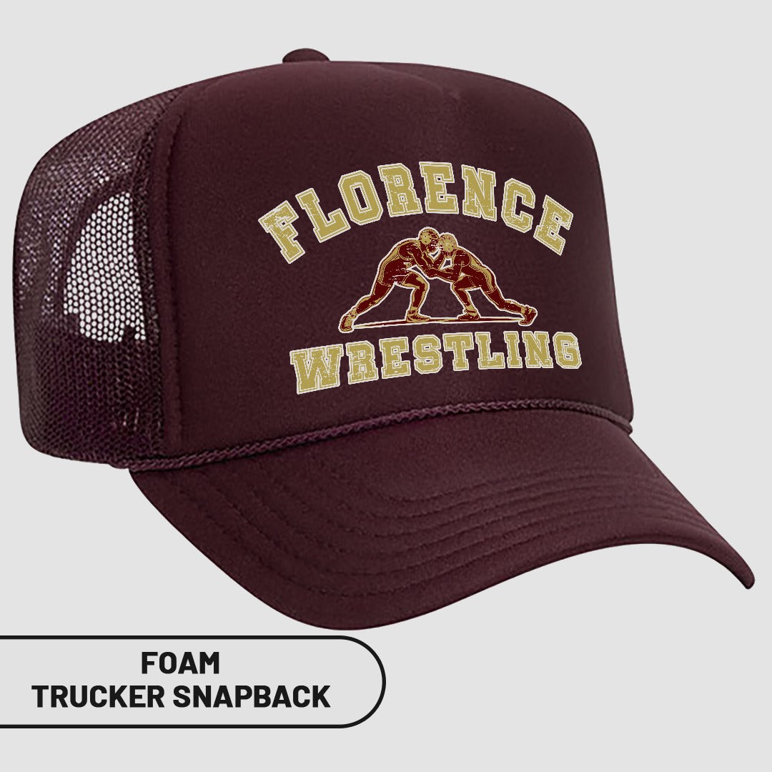 Florence Wrestling Foam Trucker Snapback Hat