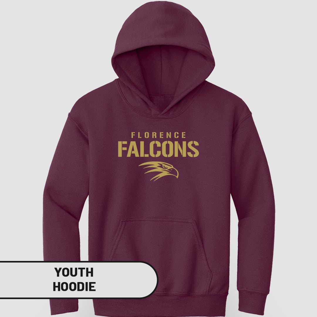 Florence Falcons Maroon Youth Hoodie