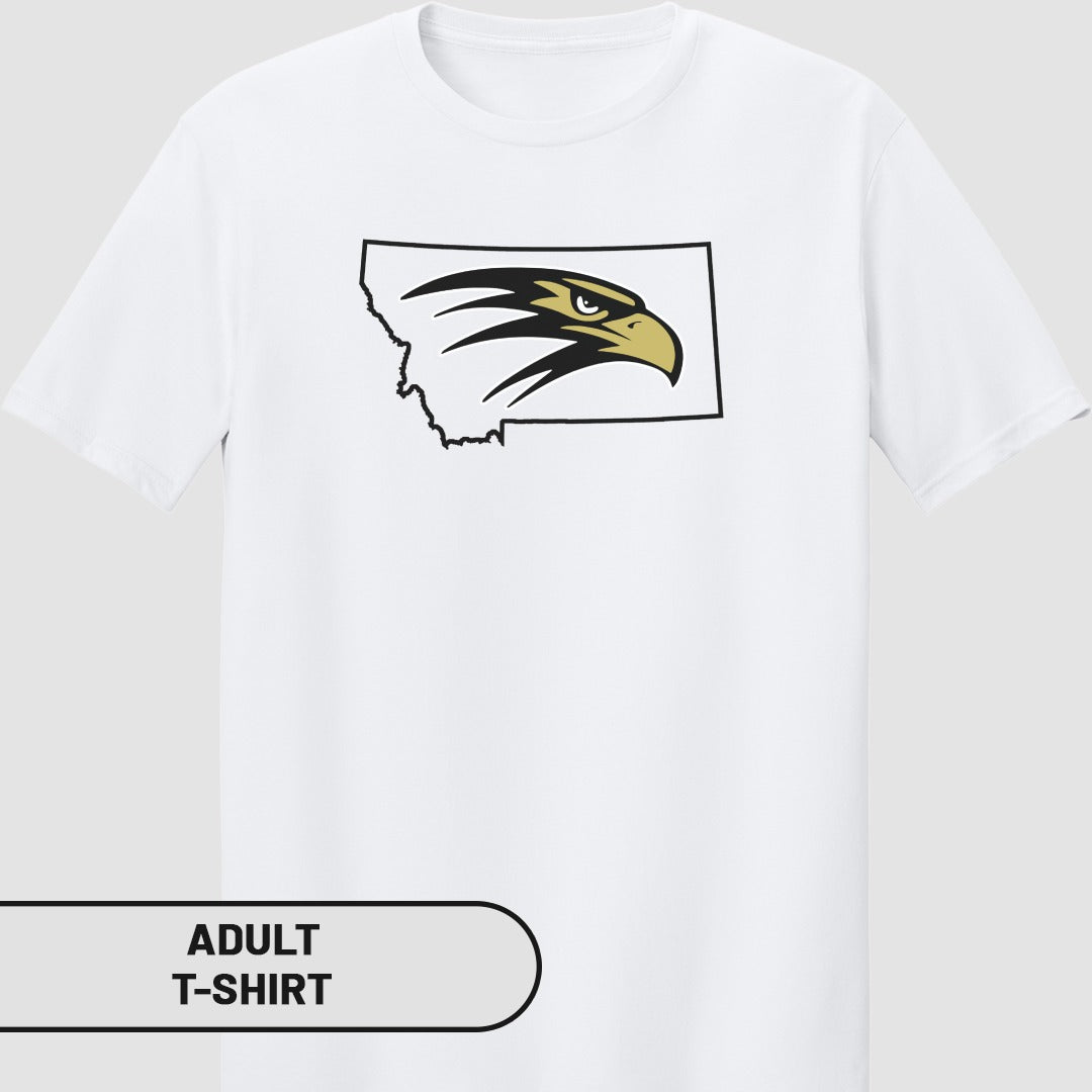 Bold Eagle Graphic Print on White Adult T-shirt
