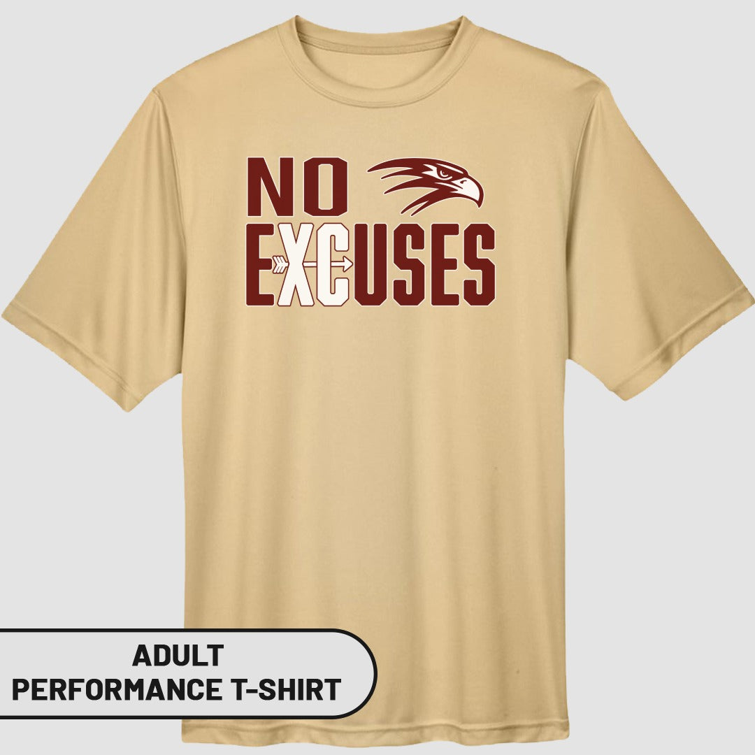 No Excuses Eagle Graphic Adult Performance T-Shirt