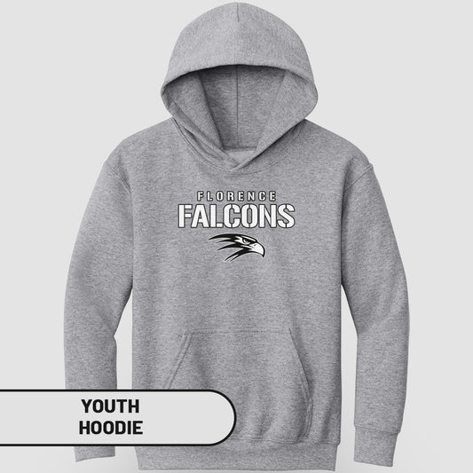 Florence Falcons Logo Gray Hoodie Youth Hoodie