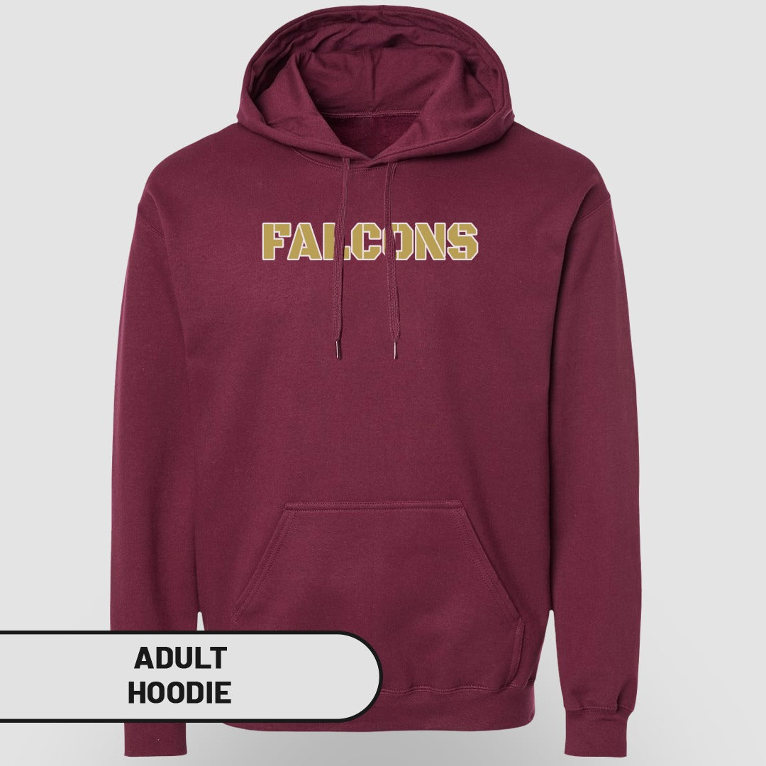 Stylish Maroon Falcons Print Adult Hoodie