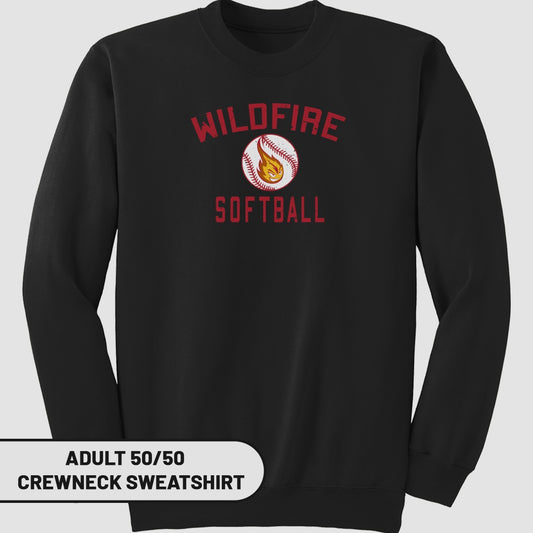 Wildfire Softball Crewneck Sweatshirt for Adults