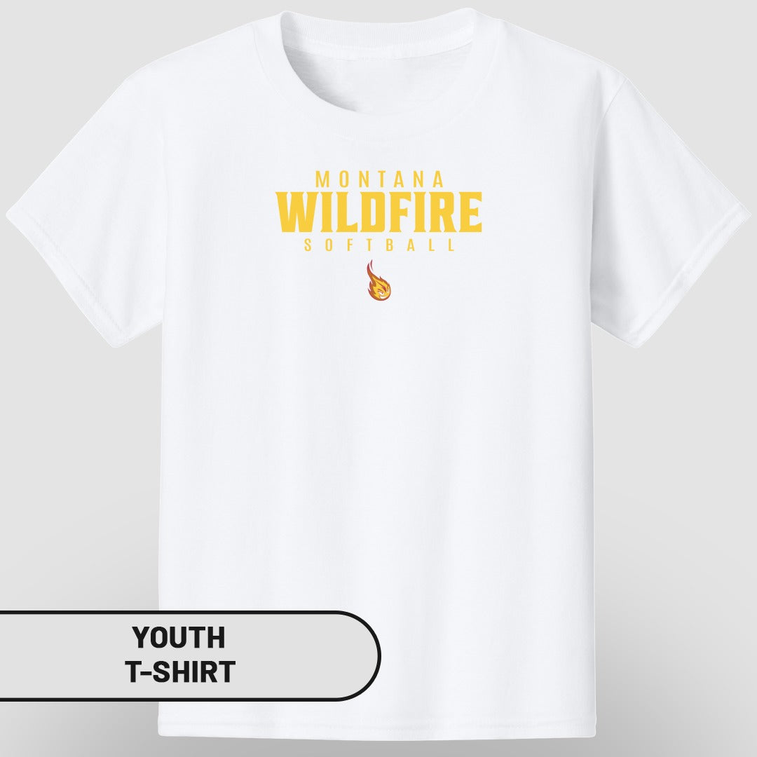 Montana Wildfire Softball Design Youth T-Shirt