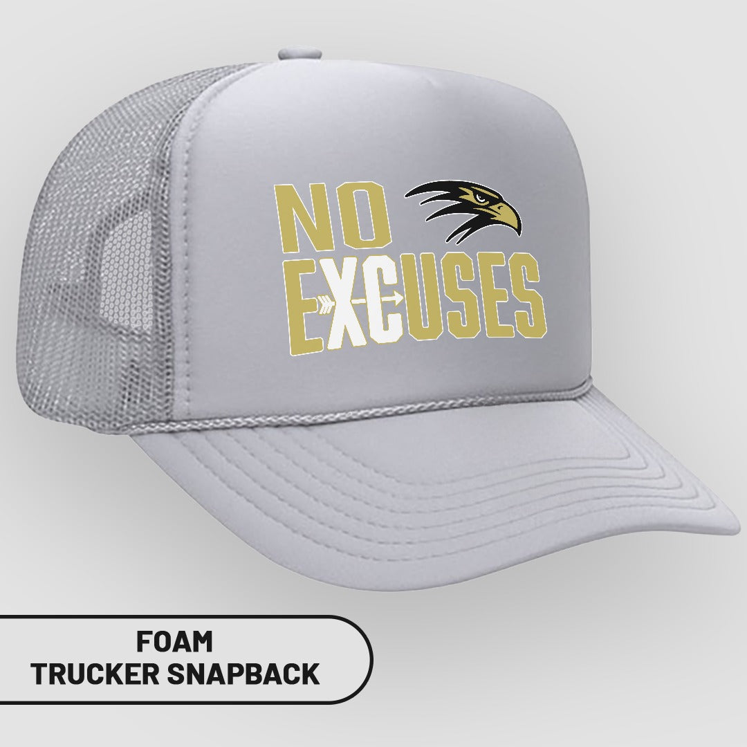 No Excuses Foam Trucker Snapback Hat Motivational Cap