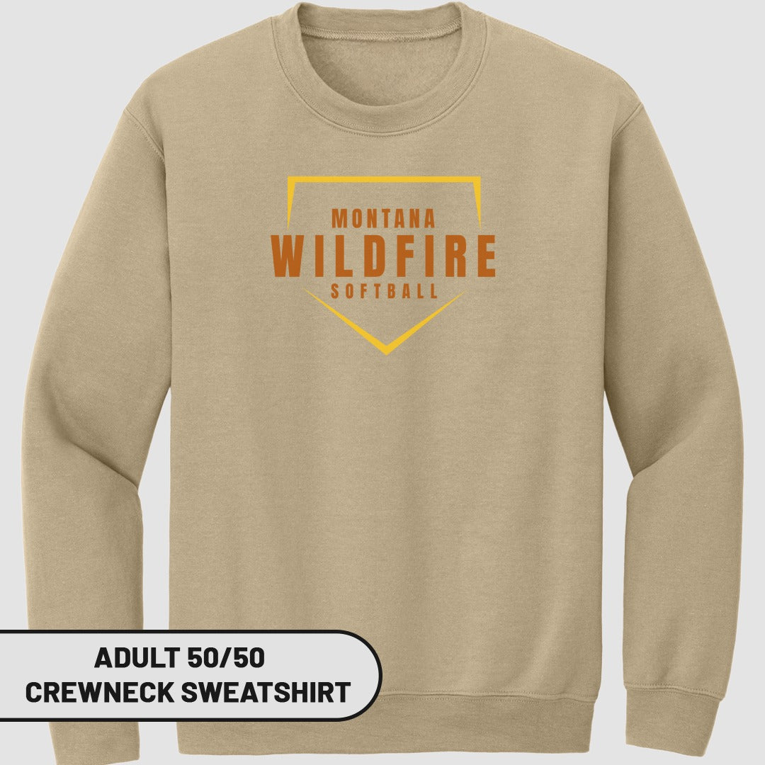 Montana Wildfire Softball Crewneck Sweatshirt