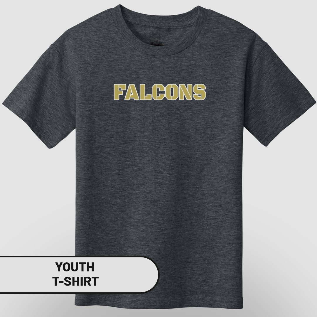 Falcons Youth T-Shirt with Bold Text Design