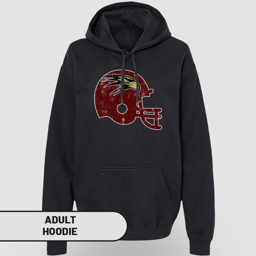 Vintage Football Helmet Graphic Adult Hoodie