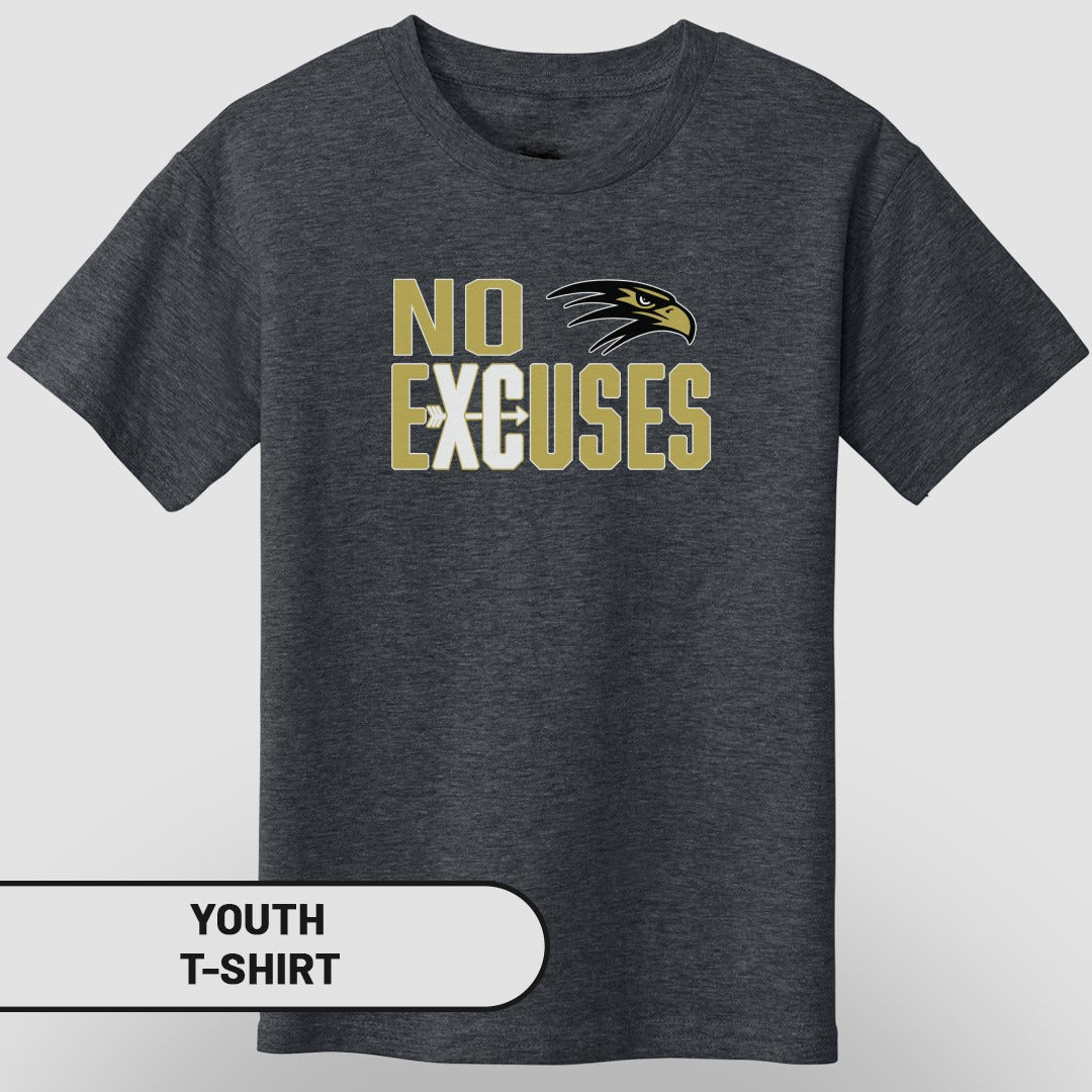 No Excuses Youth T-Shirt with Motivational Design