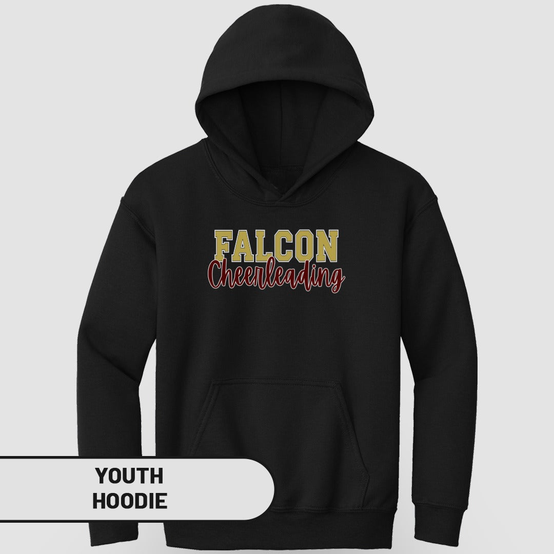 Falcon Cheerleading Black Youth Hoodie