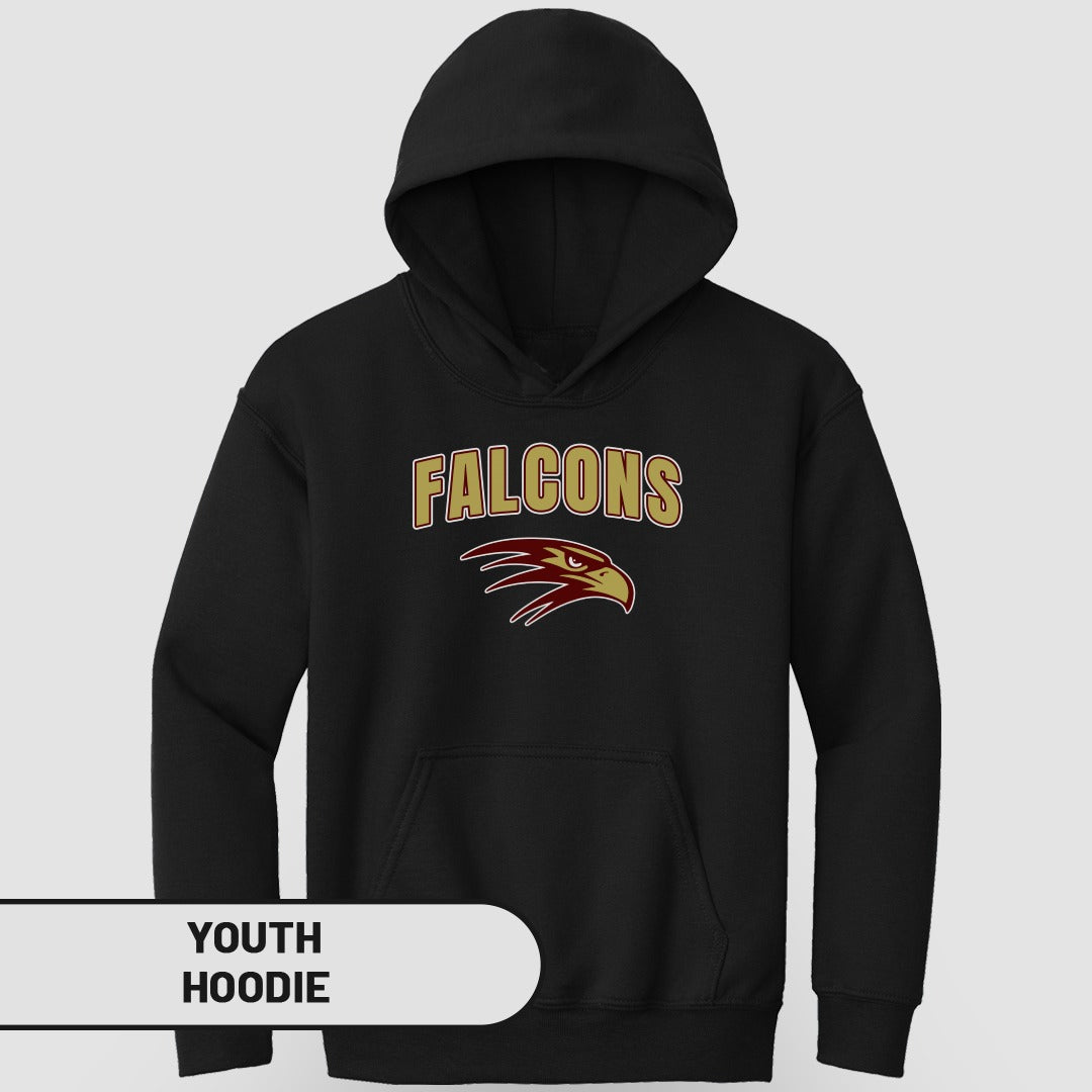 Falcons Graphic Black Pullover Youth Hoodie
