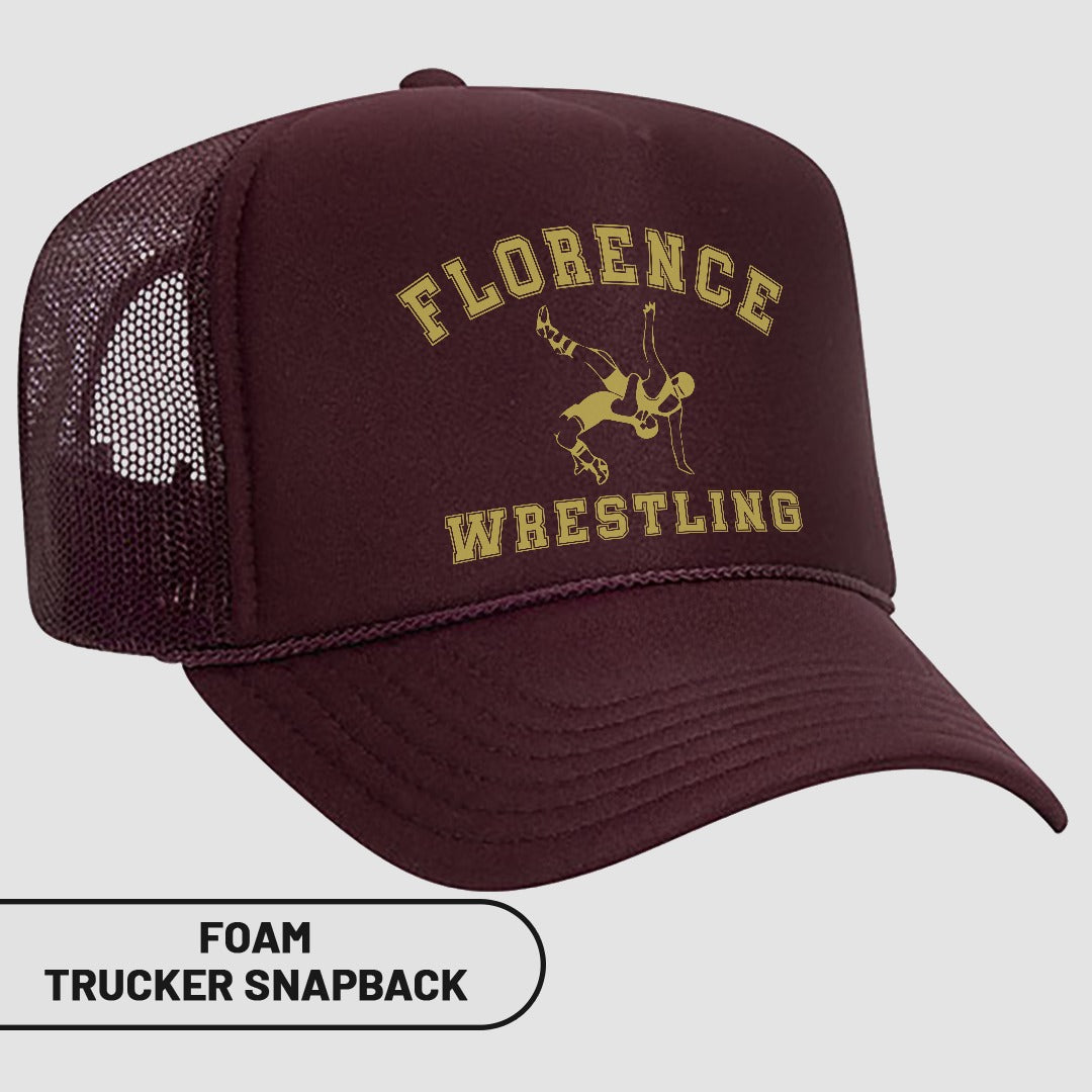 Florence Wrestling Foam Trucker Snapback Hat