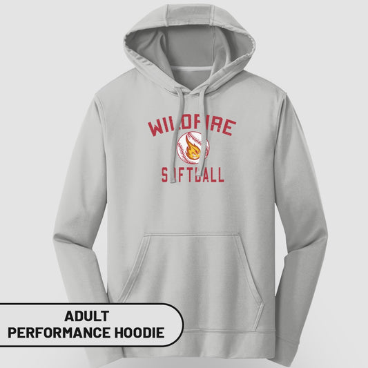 Wildcats Fire Softball Adult Performance Hoodie