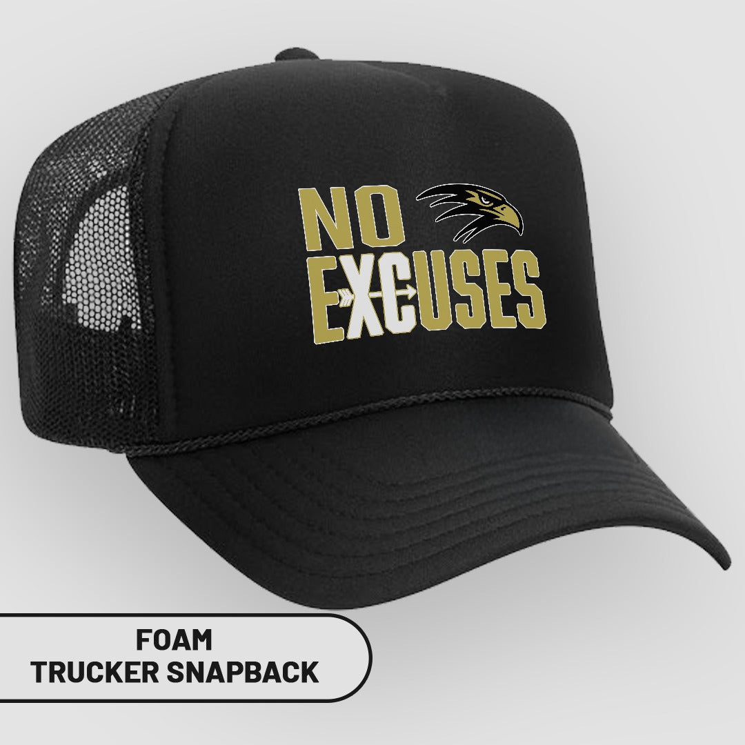 No Excuses Foam Trucker Snapback Hat Sportswear Cap