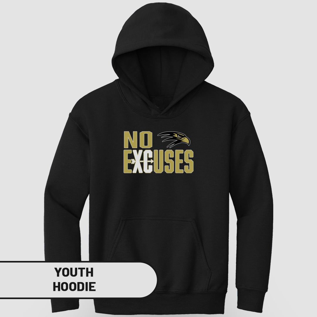 No Excuses Black Youth Hoodie Sweatshirt Casual Wear