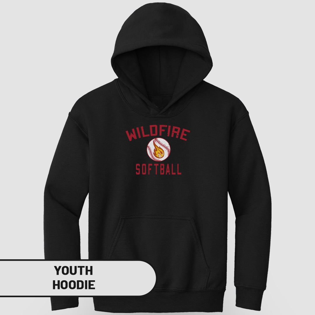 Youth Hoodie Wildfire Softball Design Apparel