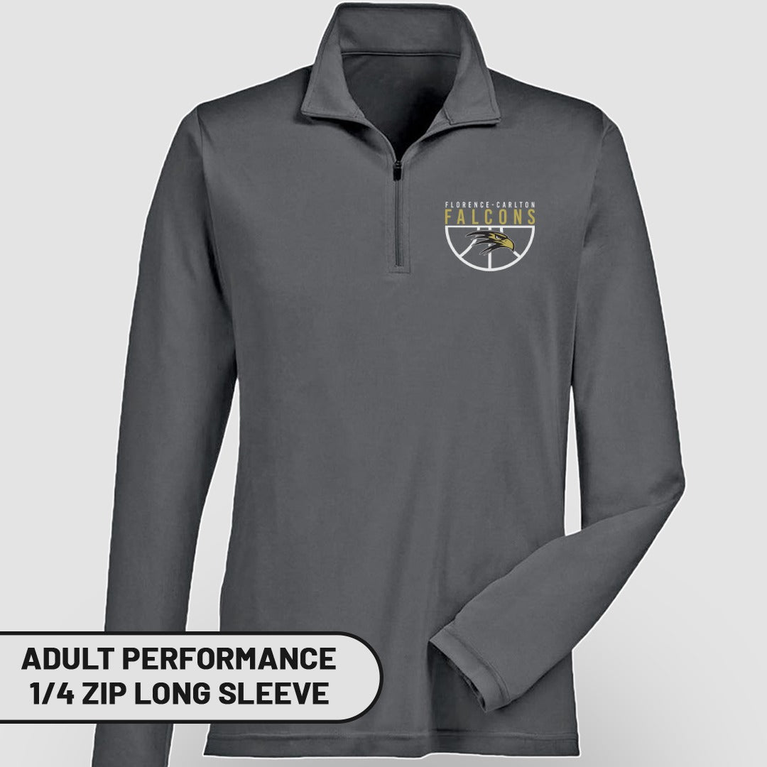 Adult Performance 1/4 Zip Long Sleeve Shirt Sportswear