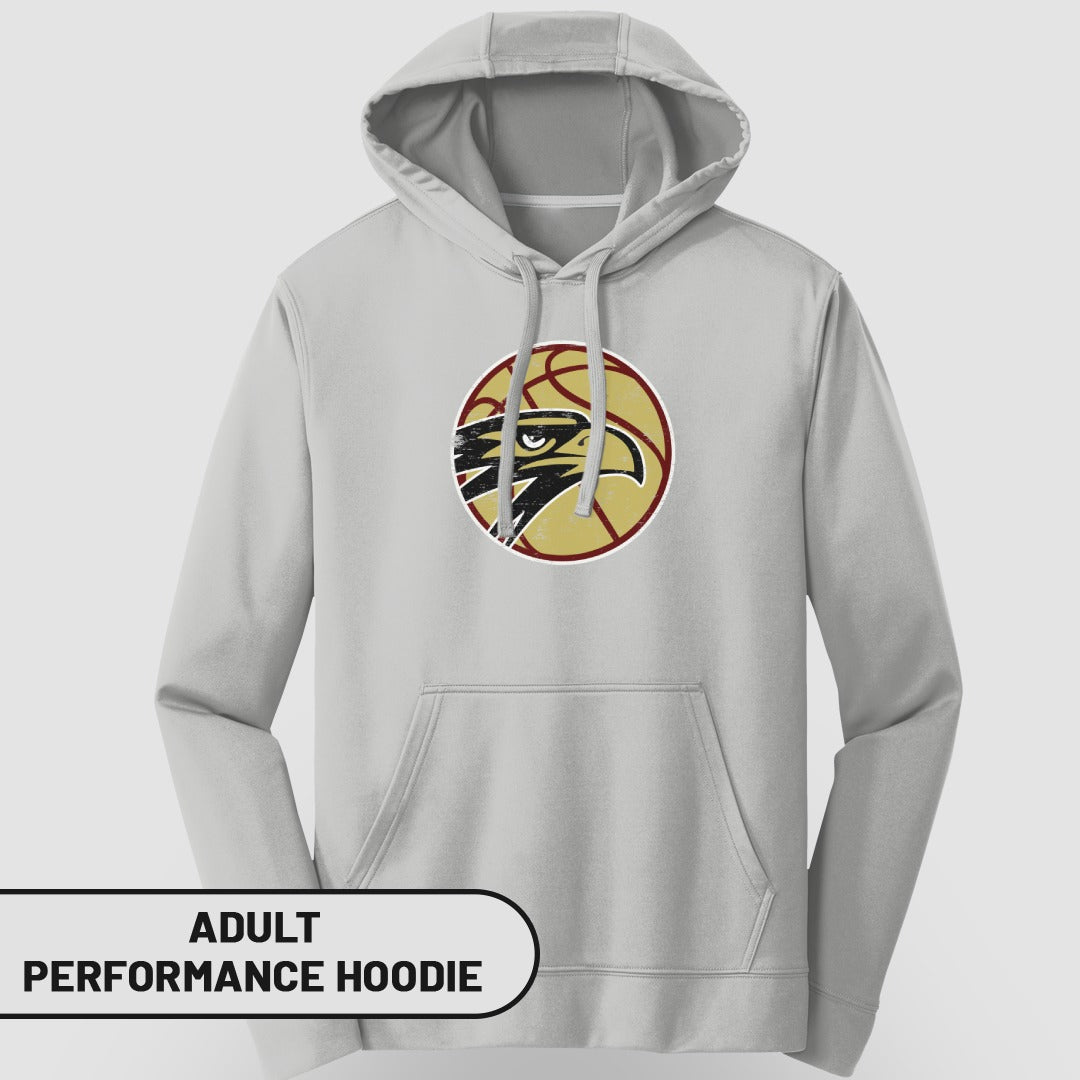 Basketball Eagle Logo Adult Performance Hoodie