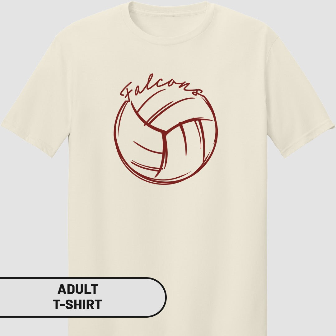 Falcons Volleyball Themed Adult T-shirt