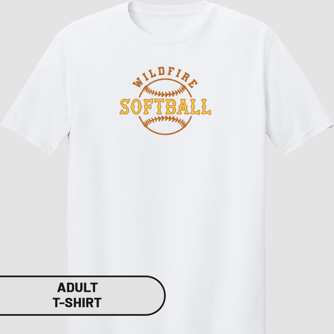 Wildfire Softball Graphic Front Design Adult T-shirt