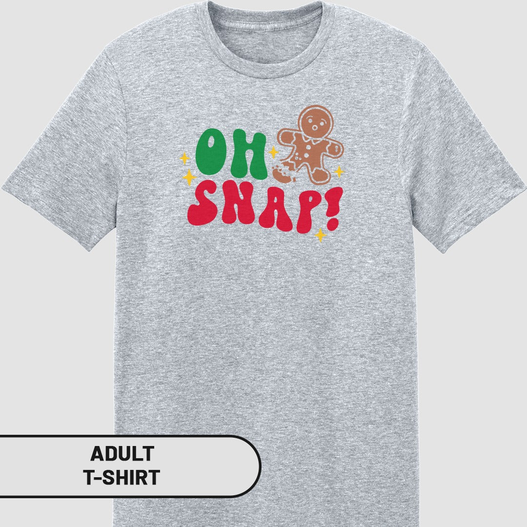Oh Snap Gingerbread Print Graphic Adult T-Shirt