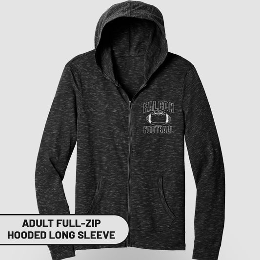 Falcon Football Adult Full-Zip Hooded Long Sleeve