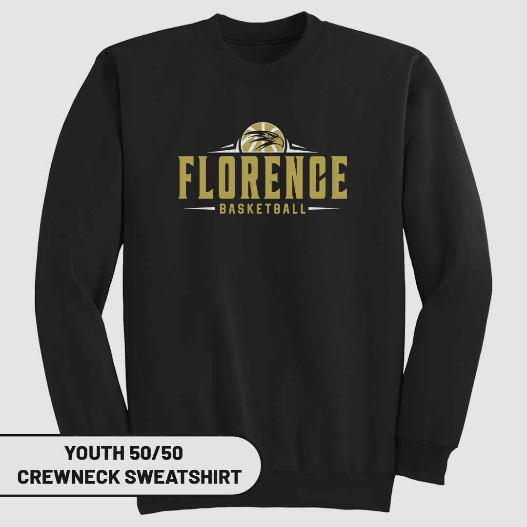 Florence Basketball Youth 50/50 Crewneck Sweatshirt
