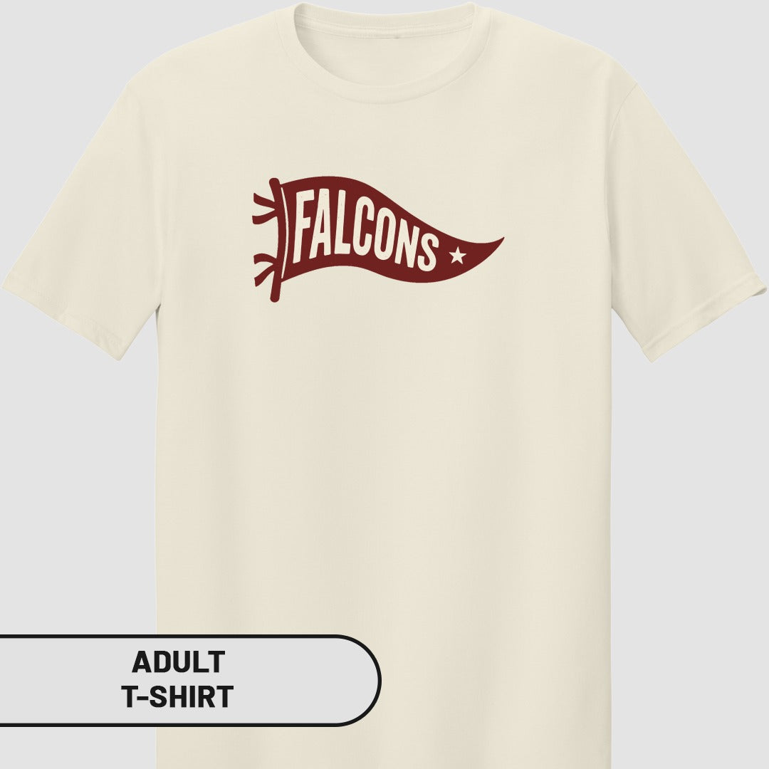 Retro Falcons Logo Design Adult T-Shirt