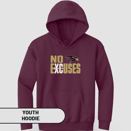 No Excuses Eagle Design Youth Hoodie Product