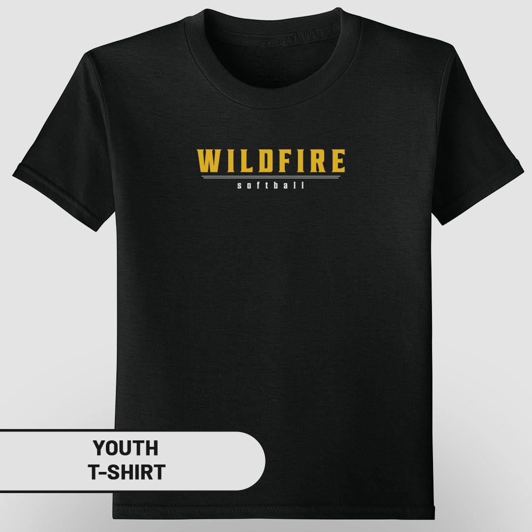 Youth T-shirt Wildfire Softball Graphic Design Apparel